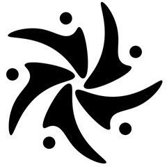 black and white Recovery College Online logo
