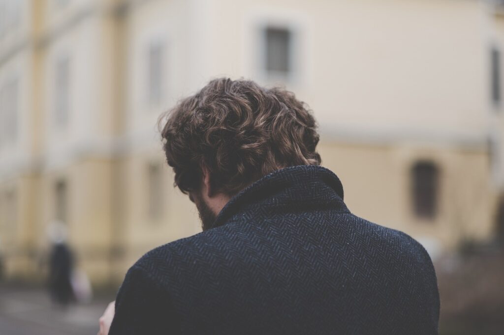 Back of a person's head.