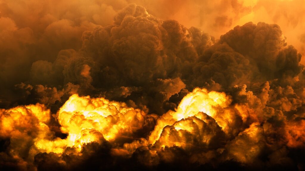 a large explosion.