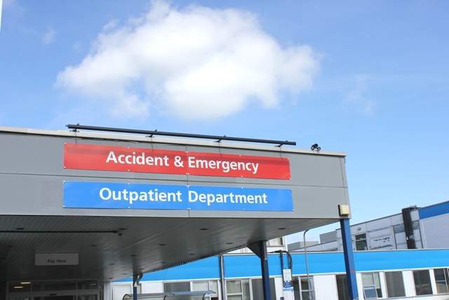 an Accident and Emergency Outpatient Department sign.