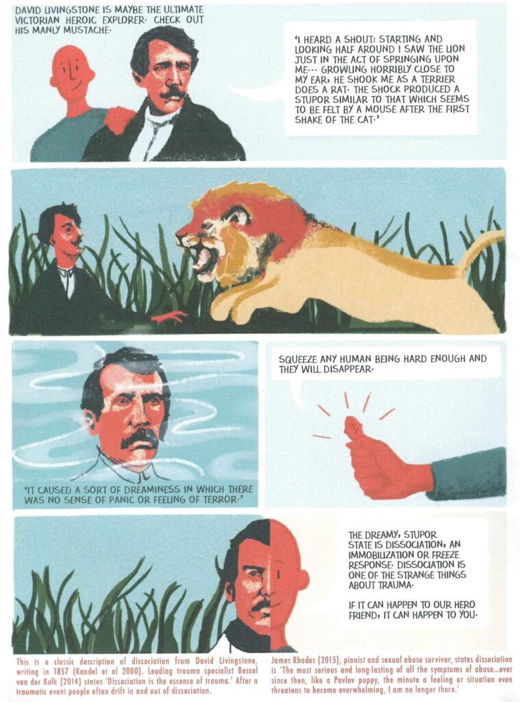 a comic about a historical example of someone dealing with a major incident,
