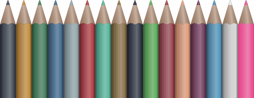 a line of pencils.
