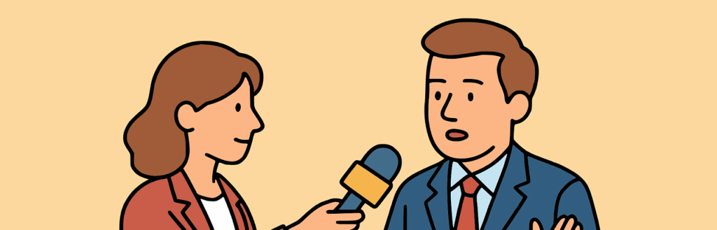 two people doing an interview.