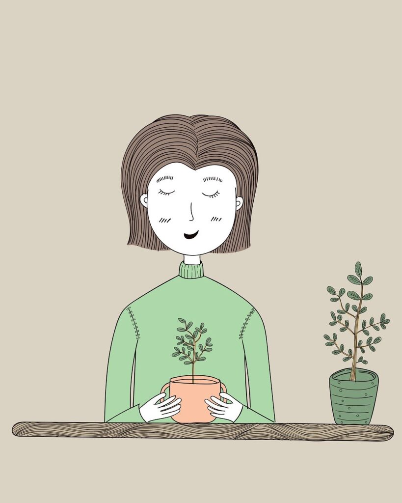 a person holding a flower.