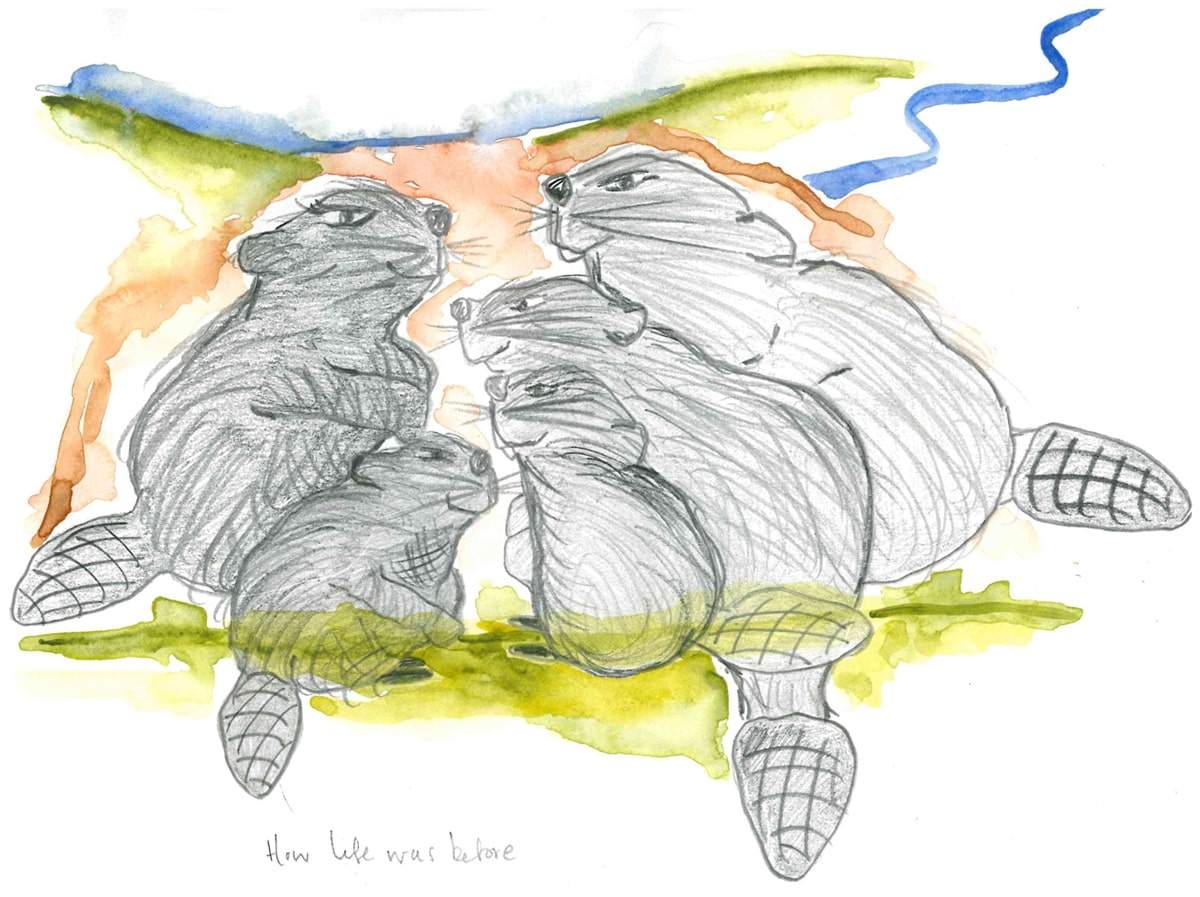 a beaver family.