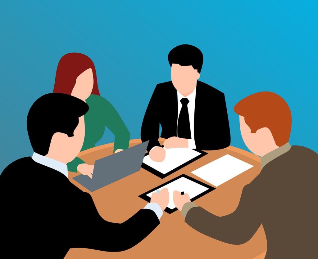 a workplace group of people.