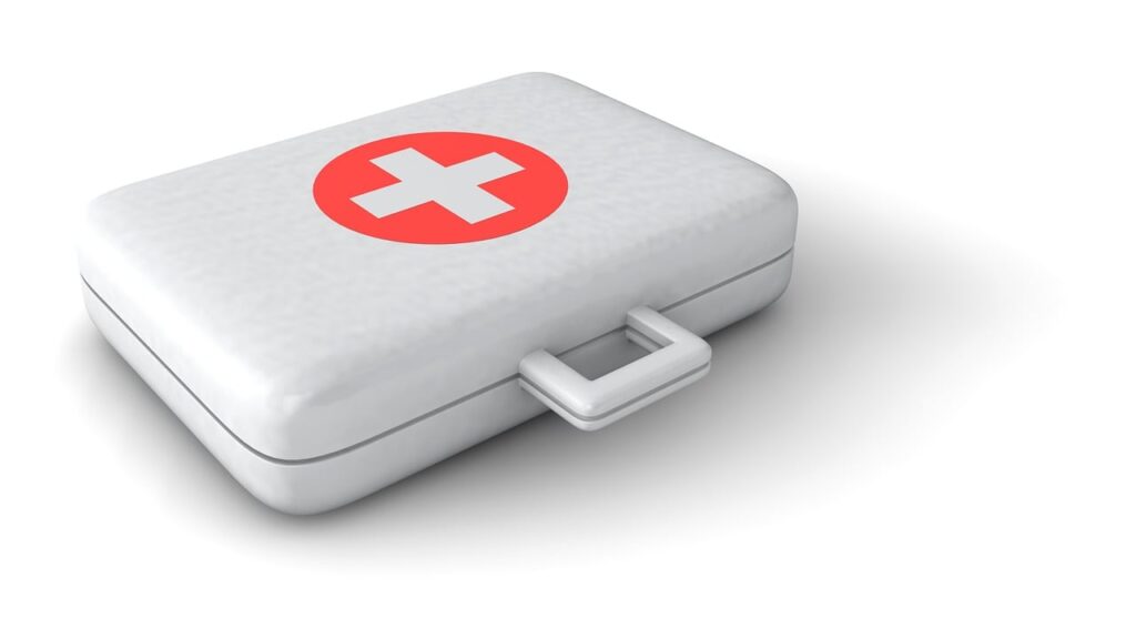 a first aid kit.