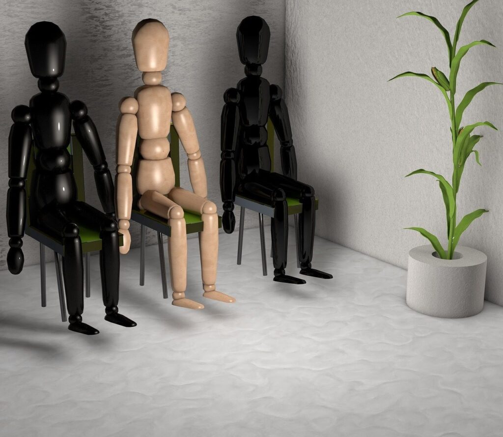 people in a waiting room.