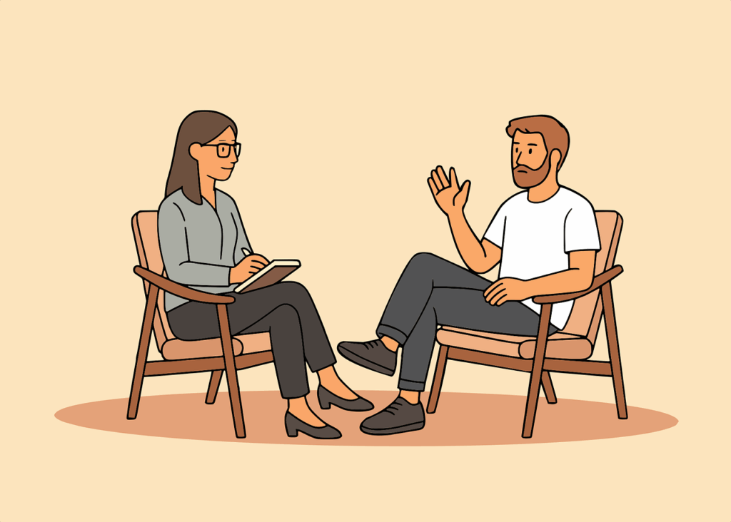 a person listening supportively.