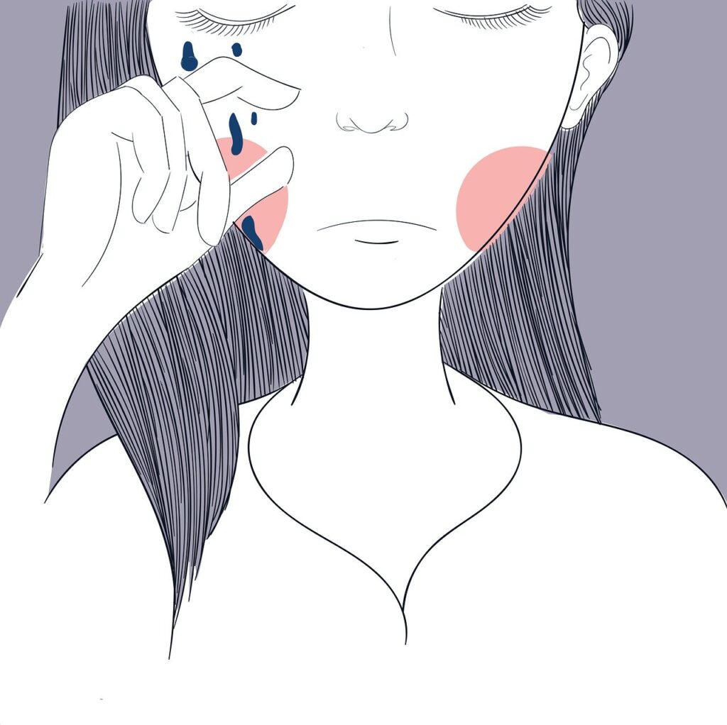 a person crying.