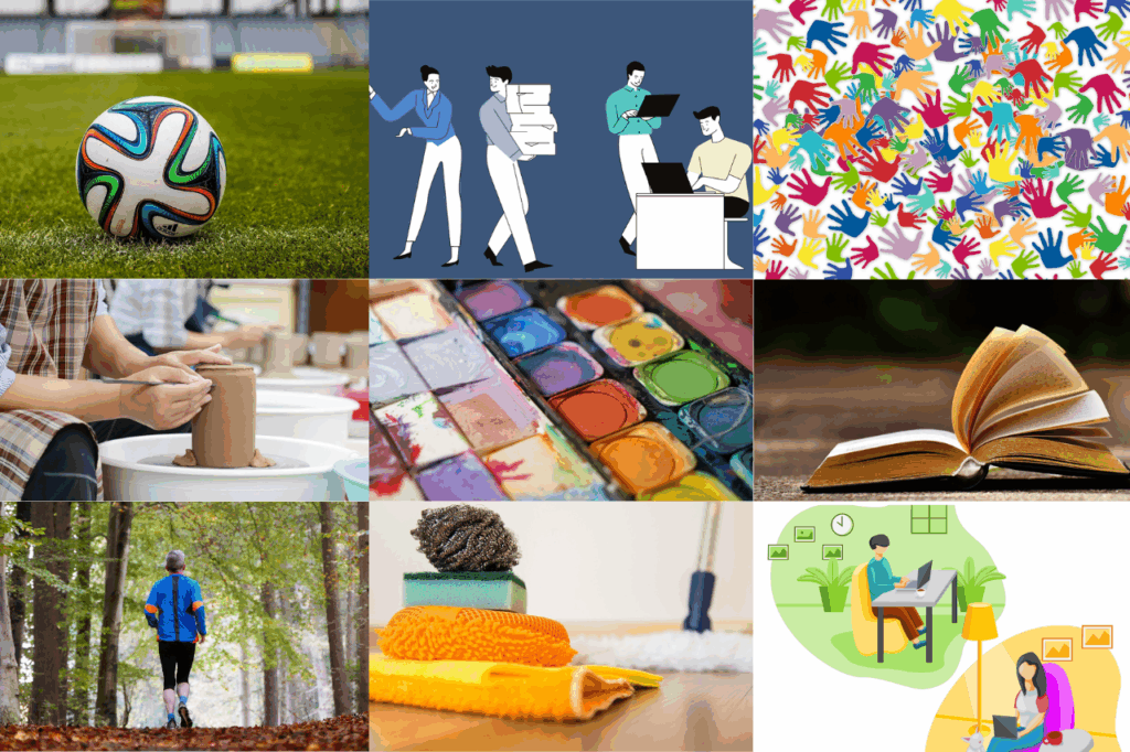 Collage of different occupational activities