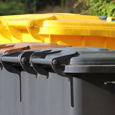 some bins.