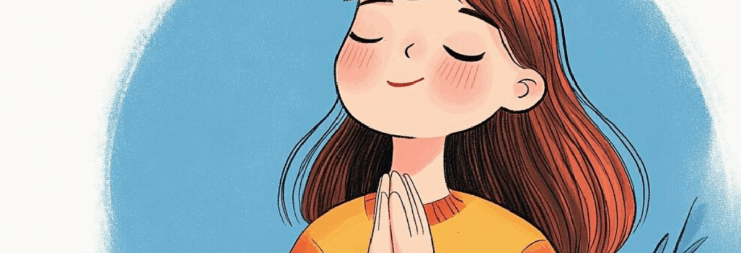 A person appearing thankful