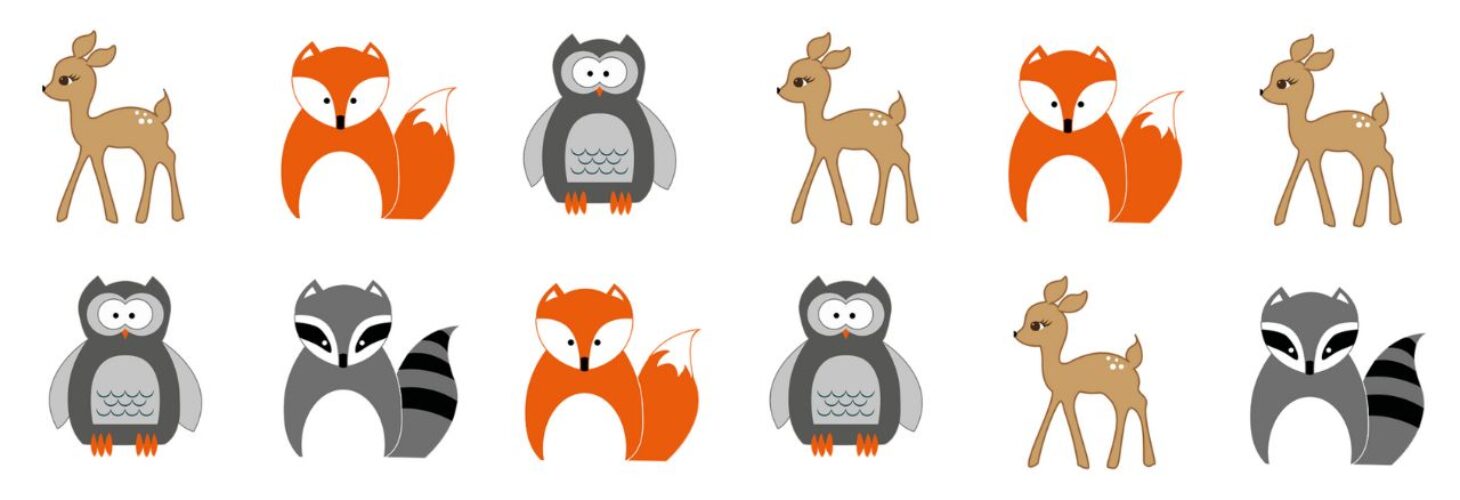 animals in a 'wallpaper' pattern.