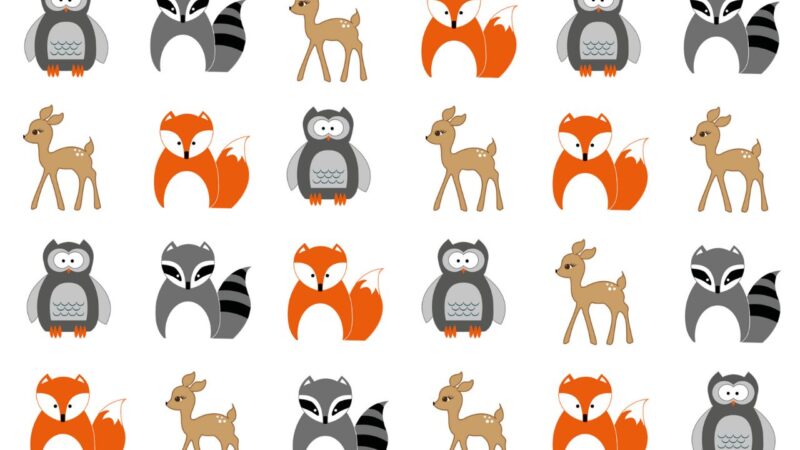 animals in a 'wallpaper' pattern.