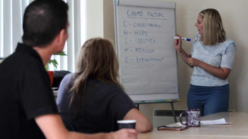 people learning in a classroom