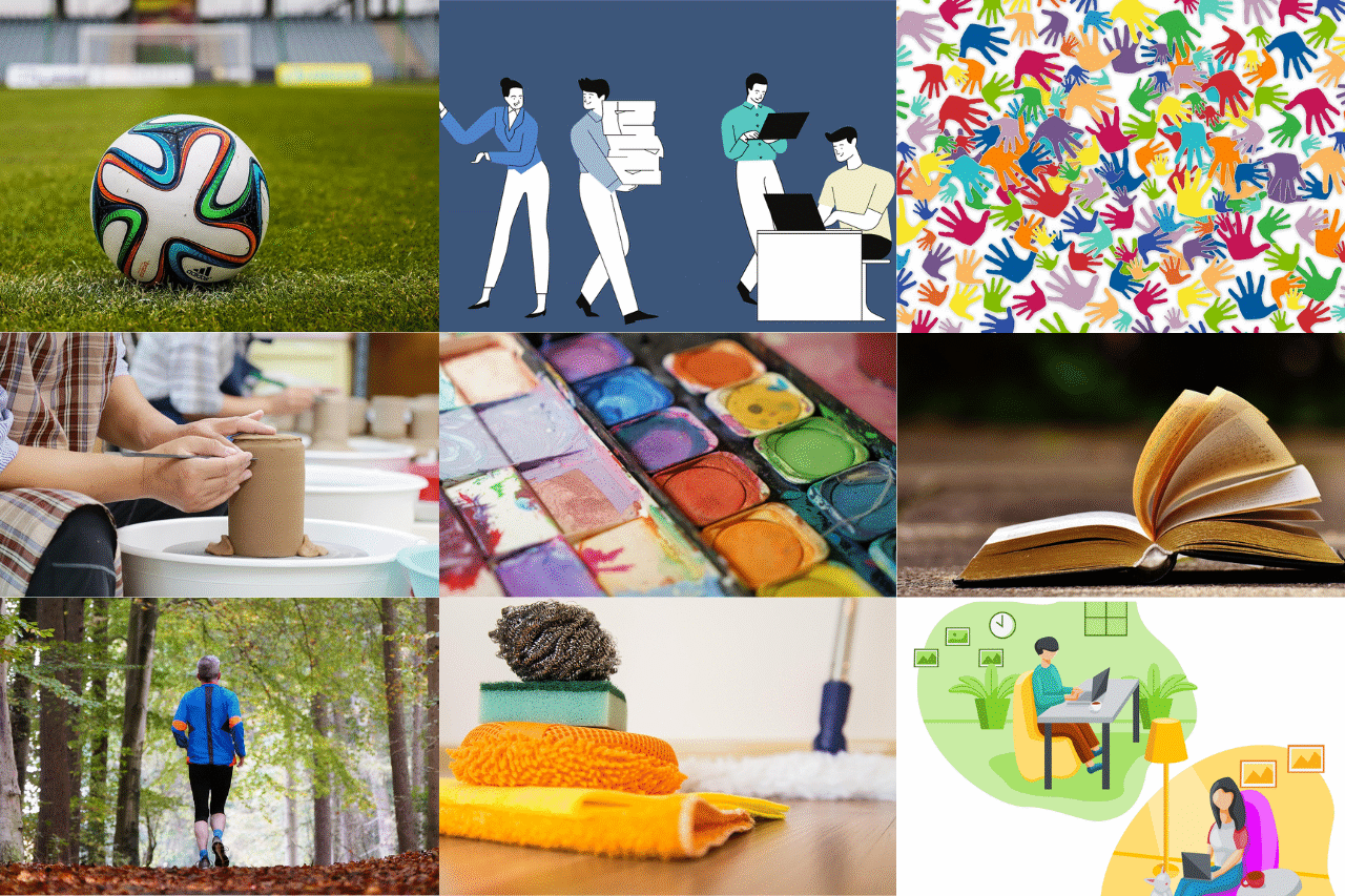 Collage of different occupational activities