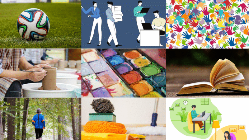 Collage of different occupational activities