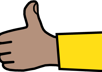 a thumbs up in easy read format