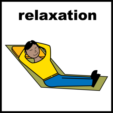a person relaxing in easy read format